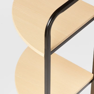 Corner Bath Wood Storage Tower Black Metal - Brightroom™ 4 Corner Bath Wood Storage Tower Black Metal - Brightroom™ - Image 2