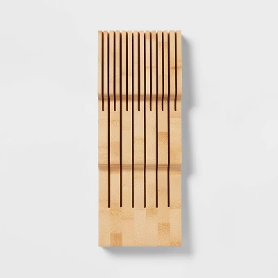 Natural In Drawer Knife Organizer Yellow - Brightroom™: Knife Storage Drawer Insert, Holder For Kitchen 4 Natural In Drawer Knife Organizer Yellow - Brightroom™: Knife Storage Drawer Insert, Holder For Kitchen - Image 2