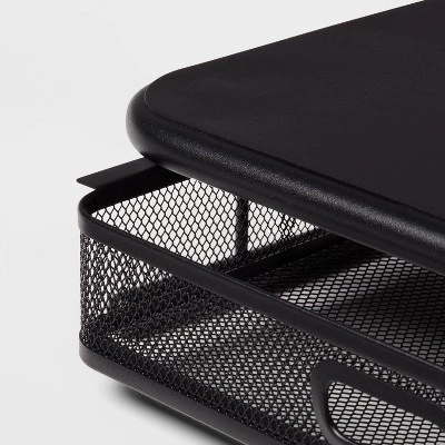 Mesh Monitor Stand With Drawer Black - Brightroom™ 4 Mesh Monitor Stand With Drawer Black - Brightroom™ - Image 2