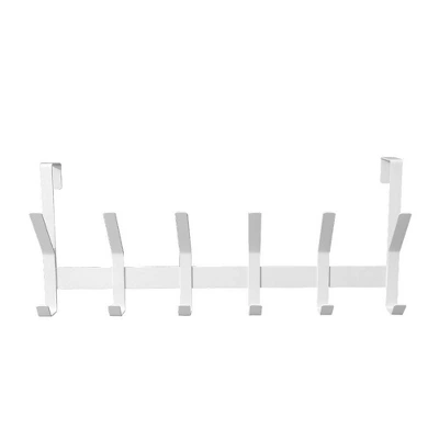 Heavy Duty Over The Door 6 Hooks Rail Matte White - Brightroom™ 3 Heavy Duty Over The Door 6 Hooks Rail Matte White - Brightroom™
