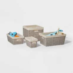 14.75" X 13" X 11" Large Lined Woven Milk Crate Gray - Brightroom™: Decorative Storage Basket, Rectangle, Traditional Style 7 14.75" X 13" X 11" Large Lined Woven Milk Crate Gray - Brightroom™: Decorative Storage Basket, Rectangle, Traditional Style -Brightroom GUEST 054d99f6 5bc4 4b73 87f9 e39da675c247