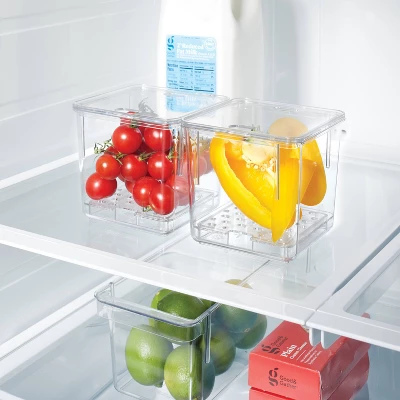 2pk Small Produce Bin Fridge Bin With Lid - Brightroom™: Refrigerator Organizers, Stackable Kitchen Storage 3 2pk Small Produce Bin Fridge Bin With Lid - Brightroom™: Refrigerator Organizers, Stackable Kitchen Storage