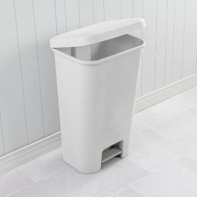 11.9gal Step Trash Can White - Brightroom™: Pedal-Operated Kitchen Garbage Can, Textured Plastic, Indoor Use 7 11.9gal Step Trash Can White - Brightroom™: Pedal-Operated Kitchen Garbage Can, Textured Plastic, Indoor Use - Image 5