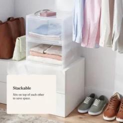 Stackable Large Bin Front Opening Clear - Brightroom™: Transparent Utility Storage, 19 Volume, Stackable 8 Stackable Large Bin Front Opening Clear - Brightroom™: Transparent Utility Storage, 19 Volume, Stackable -Brightroom GUEST 09f1c98f 252d 41a1 b5d1 c8454577430d