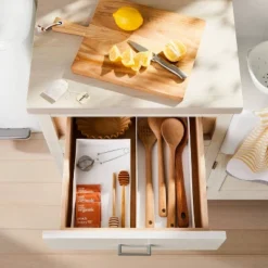 6"x16" Drawer Organizer White - Brightroomâ„¢: Kitchen & Bathroom In-Drawer Flatware Storage, Dishwasher-Safe