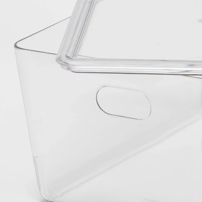 4L Stacking Clear Bin With Lid - Brightroom™: PET, Lidded, Stackable, Universal Storage, 10.15"x6.81"x4.52" 4 4L Stacking Clear Bin With Lid - Brightroom™: PET, Lidded, Stackable, Universal Storage, 10.15"x6.81"x4.52" - Image 2