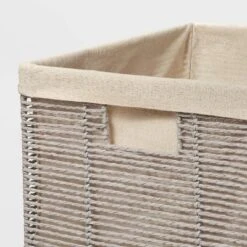 14.75" X 13" X 11" Large Lined Woven Milk Crate Gray - Brightroom™: Decorative Storage Basket, Rectangle, Traditional Style 6 14.75" X 13" X 11" Large Lined Woven Milk Crate Gray - Brightroom™: Decorative Storage Basket, Rectangle, Traditional Style -Brightroom GUEST 108c7dd7 7b22 4c1f b3ed bed02fd7f703