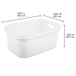 1.5bu Rectangle Modern Laundry Basket - Brightroom™: White Plastic Clothes Basket With Built-In Handles, Medium Size 11 1.5bu Rectangle Modern Laundry Basket - Brightroom™: White Plastic Clothes Basket With Built-In Handles, Medium Size -Brightroom GUEST 139dbc74 c30a 4b9b 9d81 d46fe8160b69