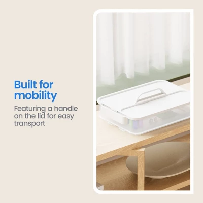 Click In Place Large Lid With Handle For Plastic Storage Bins For Home And Office Organization White - Brightroom™ 8 Click In Place Large Lid With Handle For Plastic Storage Bins For Home And Office Organization White - Brightroom™ - Image 6