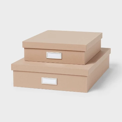 Canvas Storage Bin Set Light Brown - Brightroom™: Desk & Office Organizers, Polyester Canvas, , 2-Pack 5 Canvas Storage Bin Set Light Brown - Brightroom™: Desk & Office Organizers, Polyester Canvas, , 2-Pack - Image 3