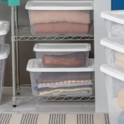 16qt Clear Storage Box With Lid White - Brightroom™ 16 16qt Clear Storage Box With Lid White - Brightroom™ -Brightroom GUEST 1a8b60bf b2f8 4db0 b406 632349a651a8