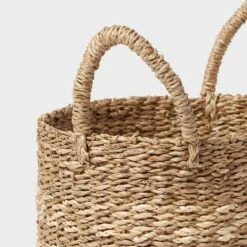 Woven Round Seagrass And Palm Leaf Striped Basket - Brightroom™ 5 Woven Round Seagrass And Palm Leaf Striped Basket - Brightroom™ -Brightroom GUEST 1babd3d2 c445 4fae 9bb6 c7ec01ad6e89