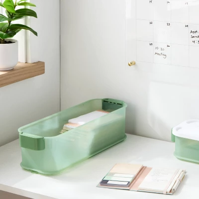 Click In Place 4.5qt Slim Plastic Storage Bin For Home And Office Organization - Brightroom™ 3 Click In Place 4.5qt Slim Plastic Storage Bin For Home And Office Organization - Brightroom™