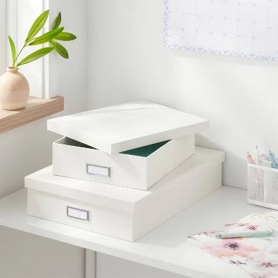 Canvas Desk Storage Box Set Of 2 - Brightroom™ 3 Canvas Desk Storage Box Set Of 2 - Brightroom™