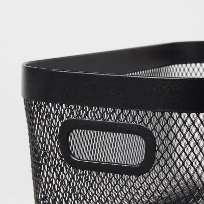 Metal Mesh Media Bin Black - Brightroom™: Steel Wire Basket With Handles, Rectangular Storage, 12.06" X 6.06" X 4.78" 4 Metal Mesh Media Bin Black - Brightroom™: Steel Wire Basket With Handles, Rectangular Storage, 12.06" X 6.06" X 4.78" - Image 2