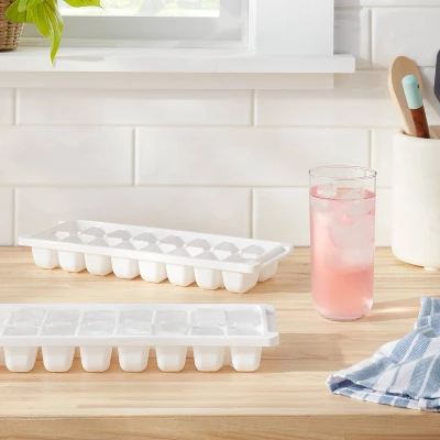 2pk Ice Cube Tray White - Brightroom™: Polypropylene, 16 Cavities, Dishwasher-Safe, Ice Molds For Freezer 3 2pk Ice Cube Tray White - Brightroom™: Polypropylene, 16 Cavities, Dishwasher-Safe, Ice Molds For Freezer