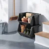 Large Open Front Stackable Storage Bin - Brightroom™: Black Polypropylene Utility, 10.75 Volume, 20.3" Width 1 Large Open Front Stackable Storage Bin - Brightroom™: Black Polypropylene Utility, 10.75 Volume, 20.3" Width -Brightroom GUEST 2445907f d0a7 4721 ae98 04059edf68b6