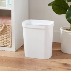 2.5gal Waste Basket White - Brightroomâ„¢: Compact Plastic Trash Can For Bathroom Or Kitchen