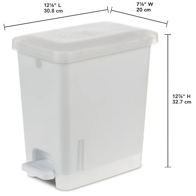 2.7gal Step Trash Can Clear - Brightroom™: Small Pedal-Operated Lid, Bathroom Garbage, Indoor Rectangle, Textured Plastic 7 2.7gal Step Trash Can Clear - Brightroom™: Small Pedal-Operated Lid, Bathroom Garbage, Indoor Rectangle, Textured Plastic - Image 5