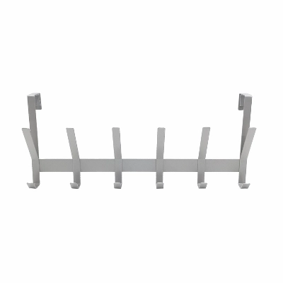 Heavy Duty Over The Door 6 Hooks Rail Matte Gray - Brightroom™ 3 Heavy Duty Over The Door 6 Hooks Rail Matte Gray - Brightroom™
