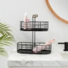 2 Tier Divided Wire Basket With Wood Handle Black - Brightroom™ 1 2 Tier Divided Wire Basket With Wood Handle Black - Brightroom™ -Brightroom GUEST 3070ab8f 7d9d 407e 901a fba4283d4f88
