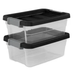 16qt Heavy Duty Latching Clear Storage Box - Brightroom™: Portable Plastic Bin, Universal Storage, Black, Lidded 14 16qt Heavy Duty Latching Clear Storage Box - Brightroom™: Portable Plastic Bin, Universal Storage, Black, Lidded -Brightroom GUEST 30d96dcc cb68 439b 9bd8 2c3b4545597d