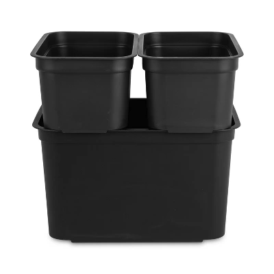 26.2qt Heavy Duty Storage Bin - Brightroom™: Black Plastic, Stackable & Portable, Universal Storage Solution 7 26.2qt Heavy Duty Storage Bin - Brightroom™: Black Plastic, Stackable & Portable, Universal Storage Solution - Image 5