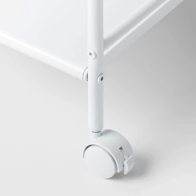 3 Shelf Wide Metal Storage Cart White - Brightroom™ 4 3 Shelf Wide Metal Storage Cart White - Brightroom™ - Image 2