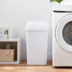 13gal Swing Top Waste Basket White - Brightroomâ„¢