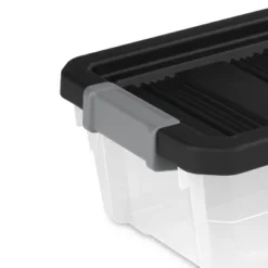 16qt Heavy Duty Latching Clear Storage Box - Brightroom™: Portable Plastic Bin, Universal Storage, Black, Lidded 13 16qt Heavy Duty Latching Clear Storage Box - Brightroom™: Portable Plastic Bin, Universal Storage, Black, Lidded -Brightroom GUEST 34a02fae a48a 473f aef7 b9619635f088