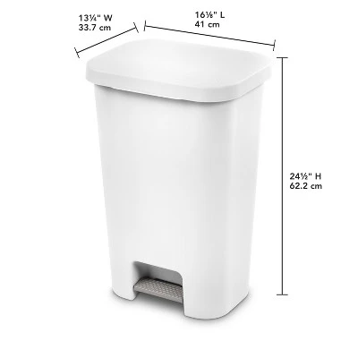 11.9gal Step Trash Can White - Brightroom™: Pedal-Operated Kitchen Garbage Can, Textured Plastic, Indoor Use 11 11.9gal Step Trash Can White - Brightroom™: Pedal-Operated Kitchen Garbage Can, Textured Plastic, Indoor Use - Image 9