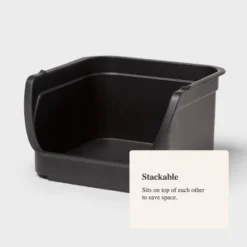 4.6qt Open Front Stackable Storage Bin - Brightroom™: Portable Black Utility, Universal Storage, 5" Height 7 4.6qt Open Front Stackable Storage Bin - Brightroom™: Portable Black Utility, Universal Storage, 5" Height -Brightroom GUEST 37e3c57e b404 4225 8b9d 9ee4f026b278