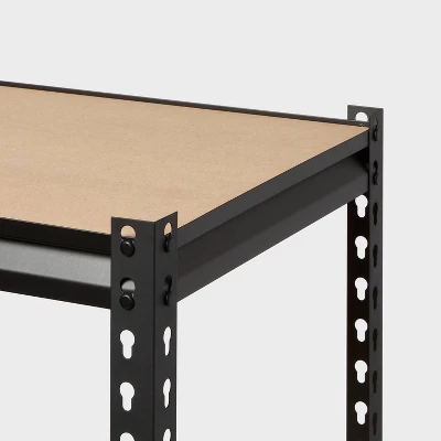 36"x72"x18" 5 Tier Heavy Duty Boltless Steel Shelving Unit - Brightroom™: Universal Storage, Garage Shelves, Black 4 36"x72"x18" 5 Tier Heavy Duty Boltless Steel Shelving Unit - Brightroom™: Universal Storage, Garage Shelves, Black - Image 2