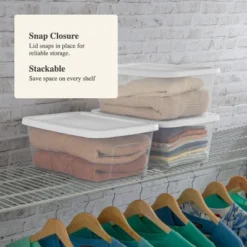 16qt Clear Storage Box With Lid White - Brightroom™ 14 16qt Clear Storage Box With Lid White - Brightroom™ -Brightroom GUEST 3a14a56d 9a77 4e72 b3f6 5d1f80884151