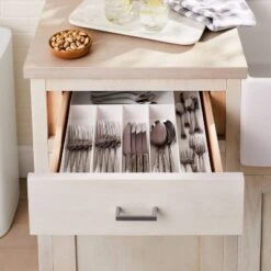 6 Compartment Organizer White - Brightroomâ„¢: In-Drawer Silverware & Utensils Organizer, Dishwasher-Safe, 16"x13.3"
