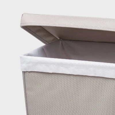 Gray Laundry Hamper With Lift Liner And Lid - Brightroom™: Clothes Basket, Dirty Clothes Storage, 80L Capacity 4 Gray Laundry Hamper With Lift Liner And Lid - Brightroom™: Clothes Basket, Dirty Clothes Storage, 80L Capacity - Image 2