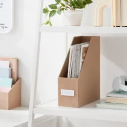 Canvas Magazine Holder Light Brown - Brightroomâ„¢: Desk & Office Organization, Polyester Canvas,
