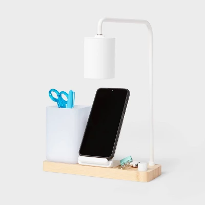 Desk Lamp With Wireless Charging And Storage (Includes LED Light Bulb) - Brightroom™: Table Lamp, Desk Organizer, USB Port 4 Desk Lamp With Wireless Charging And Storage (Includes LED Light Bulb) - Brightroom™: Table Lamp, Desk Organizer, USB Port - Image 2