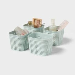 4pk Wave Mini Decorative Basket Mint Green - Brightroom™ 7 4pk Wave Mini Decorative Basket Mint Green - Brightroom™ -Brightroom GUEST 40a61d7e 32c9 42b5 8567 d3d05a3e19be