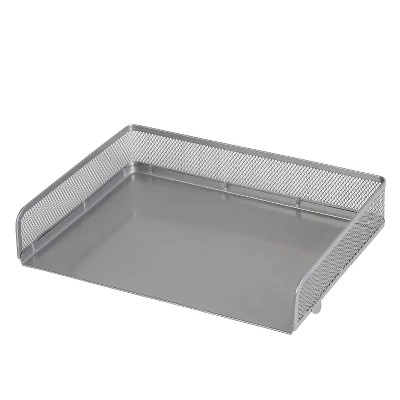 Mesh Stacking Letter Tray With Wide Side Opening Silver - Brightroom™: Steel File Organizer & Letter Tray Holder 5 Mesh Stacking Letter Tray With Wide Side Opening Silver - Brightroom™: Steel File Organizer & Letter Tray Holder - Image 3