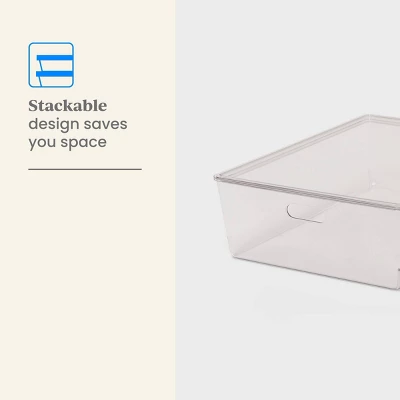 26L Stacking Clear Bin With Lid - Brightroom™: Plastic, Stackable, Universal Storage, 21.53" X 14.92" X 5.9" 5 26L Stacking Clear Bin With Lid - Brightroom™: Plastic, Stackable, Universal Storage, 21.53" X 14.92" X 5.9" - Image 3