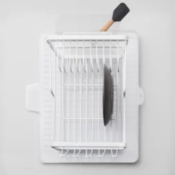Dish Drying Rack Drainboard Clear - Brightroomâ„¢: Freestanding Plastic Dish Drainer & Strainer, 18"x15.8"