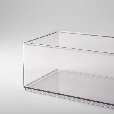 12" X 6" X 4" All Purpose Storage 1/2 Storage Bin - Brightroom™: Clear Plastic Decorative Container, No Assembly Required 4 12" X 6" X 4" All Purpose Storage 1/2 Storage Bin - Brightroom™: Clear Plastic Decorative Container, No Assembly Required - Image 2