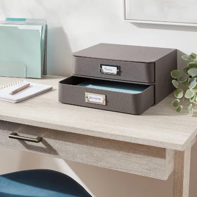 2 Drawer Decorative Fabric Box Charcoal - Brightroom: Rectangle, Paper & Polyester, Spot Clean, 6"x10"x13" 3 2 Drawer Decorative Fabric Box Charcoal - Brightroom: Rectangle, Paper & Polyester, Spot Clean, 6"x10"x13"