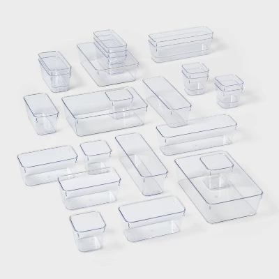 25pc Drawer Flatware Organizer - Brightroom™: Clear In-Drawer Storage, PETG Material, Contemporary Style, Hand Wash 6 25pc Drawer Flatware Organizer - Brightroom™: Clear In-Drawer Storage, PETG Material, Contemporary Style, Hand Wash - Image 4