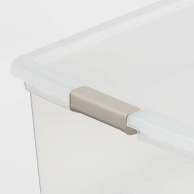 110qt Latching Clear Storage Box With Gray Latches - Brightroom™ 4 110qt Latching Clear Storage Box With Gray Latches - Brightroom™ - Image 2
