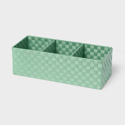 Woven Plastic 3 Compartment Bin - Brightroom™ 6 Woven Plastic 3 Compartment Bin - Brightroom™ - Image 4