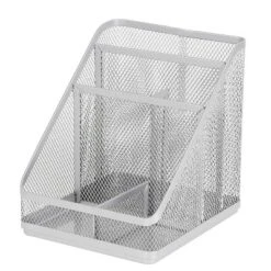 Mesh Medium Desktop Organizer Silver - Brightroomâ„¢: Steel Desk Tool Holder, Office Supplies, 7"x7"x6"
