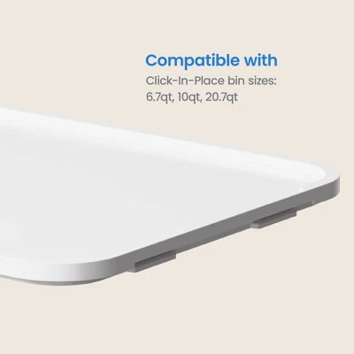 Click In Place Large Lid For Plastic Storage Bins For Home And Office Organization White - Brightroom™ 6 Click In Place Large Lid For Plastic Storage Bins For Home And Office Organization White - Brightroom™ - Image 4