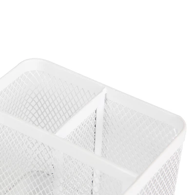 Mesh Pencil Holder White - Brightroom™: Steel Desk Organizer, Pen Holder, Pencil Cup, 3.98" Height, Width & Depth 4 Mesh Pencil Holder White - Brightroom™: Steel Desk Organizer, Pen Holder, Pencil Cup, 3.98" Height, Width & Depth - Image 2